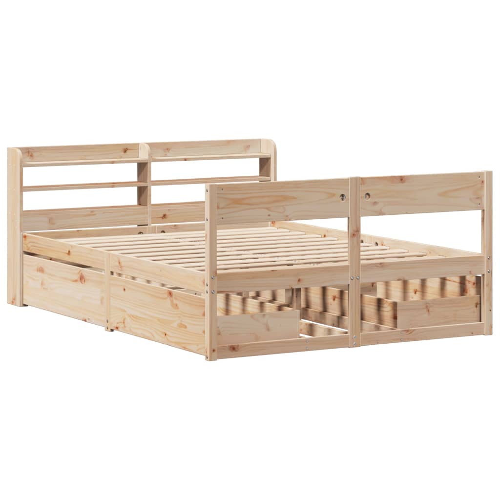 Bed Frame without Mattress 120x190 cm Small Double Solid Wood Pine - Bargainia.com - 