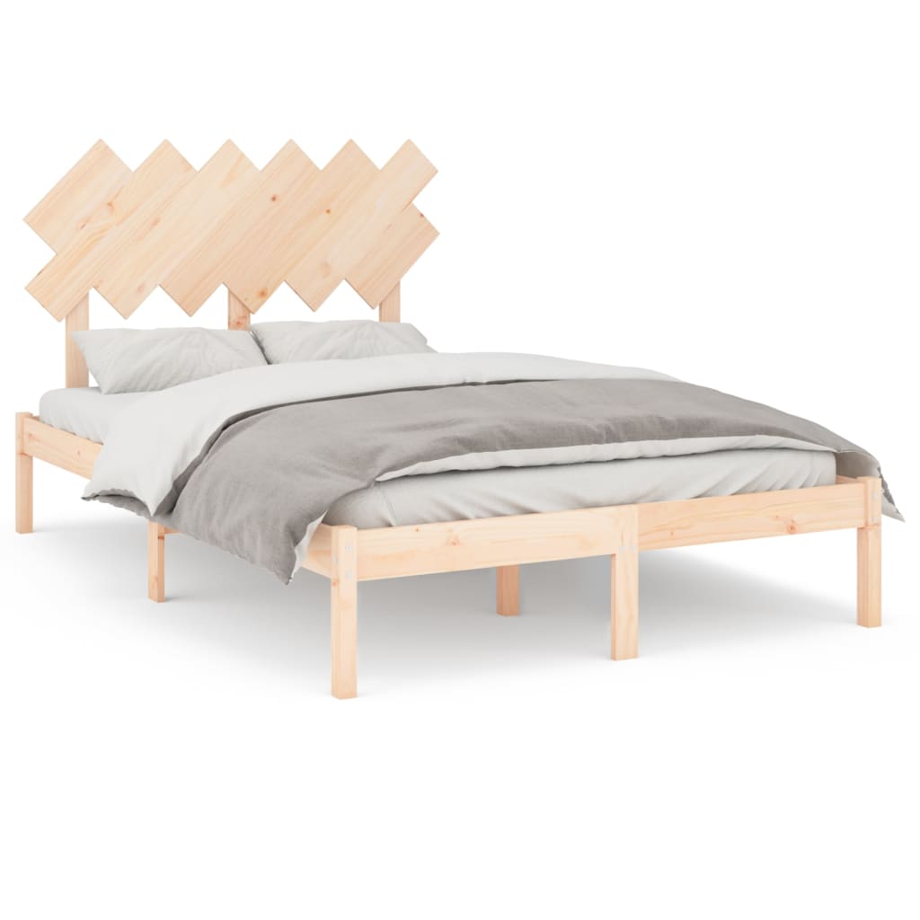 Bed Frame without Mattress 135x190 cm Double Solid Wood - Bargainia.com - 