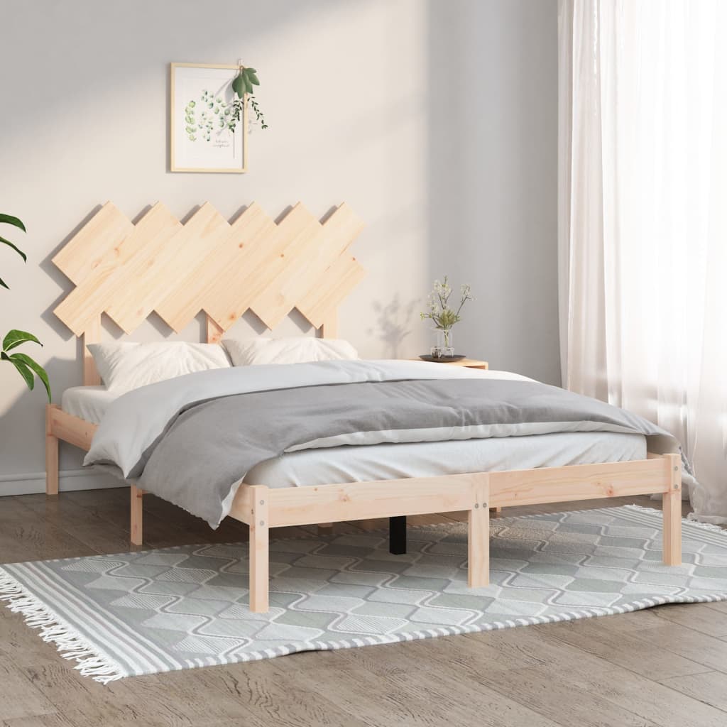 Bed Frame without Mattress 135x190 cm Double Solid Wood - Bargainia.com - 