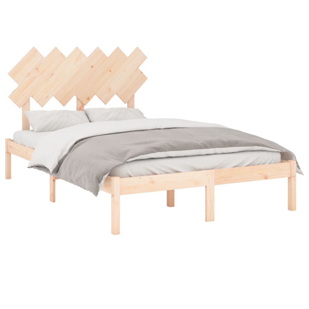 Bed Frame without Mattress 135x190 cm Double Solid Wood - Bargainia.com - 