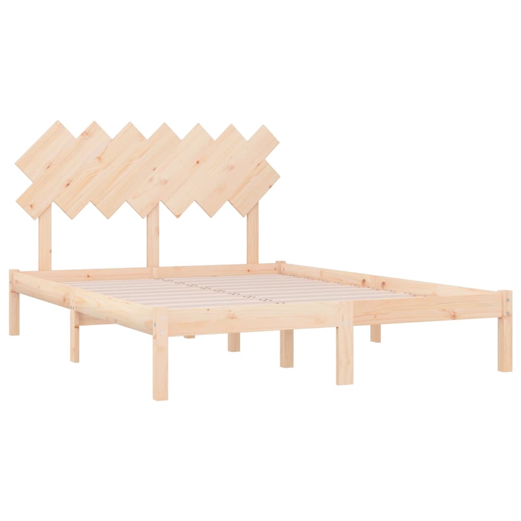 Bed Frame without Mattress 135x190 cm Double Solid Wood - Bargainia.com - 