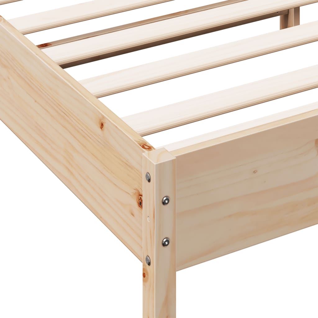 Bed Frame without Mattress 135x190 cm Double Solid Wood Pine - Bargainia.com - 