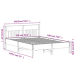 Bed Frame without Mattress 135x190 cm Double Solid Wood Pine - Bargainia.com - 