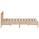 Bed Frame without Mattress 135x190 cm Double Solid Wood Pine - Bargainia.com - 