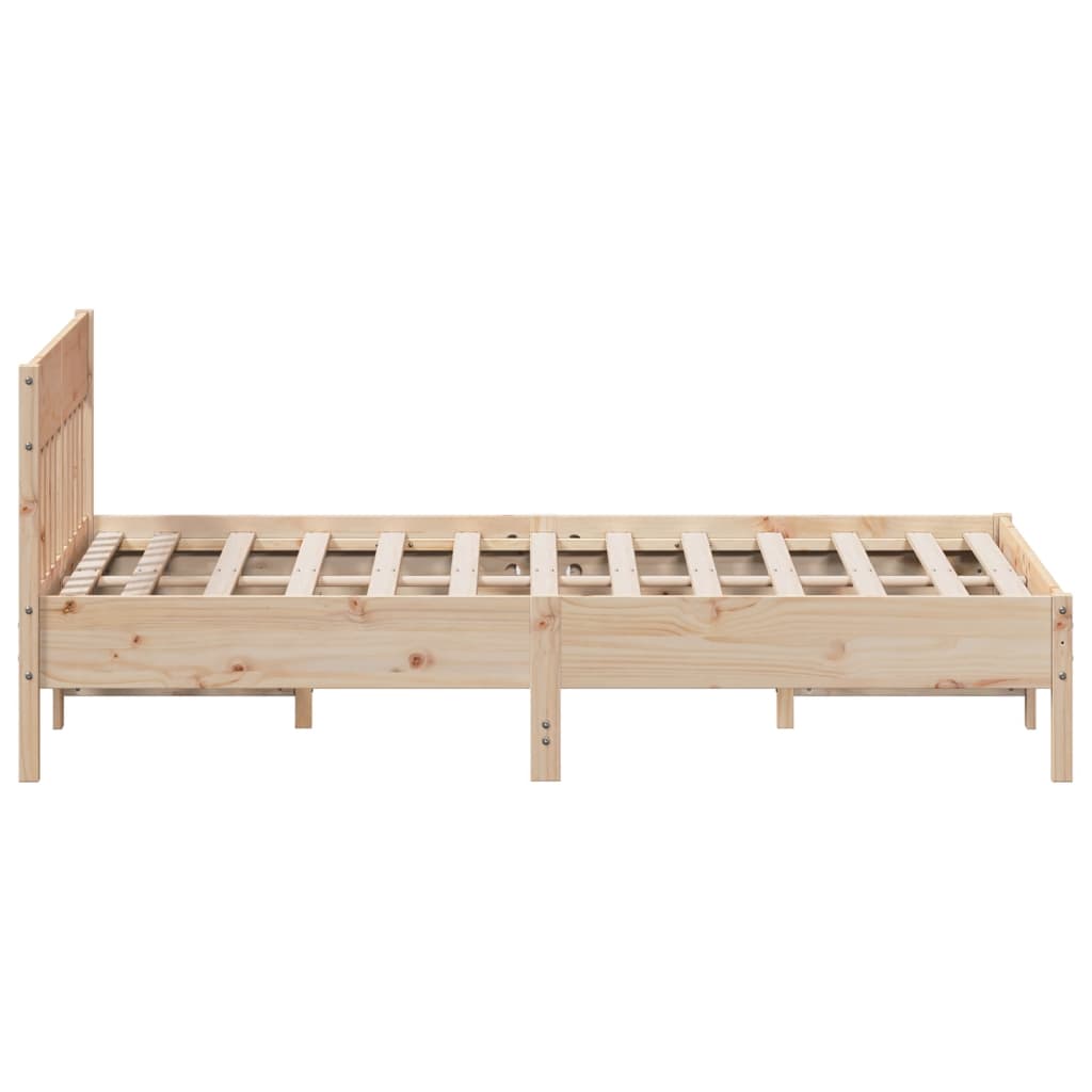 Bed Frame without Mattress 135x190 cm Double Solid Wood Pine - Bargainia.com - 