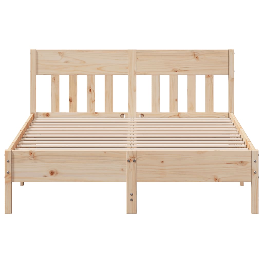 Bed Frame without Mattress 135x190 cm Double Solid Wood Pine - Bargainia.com - 