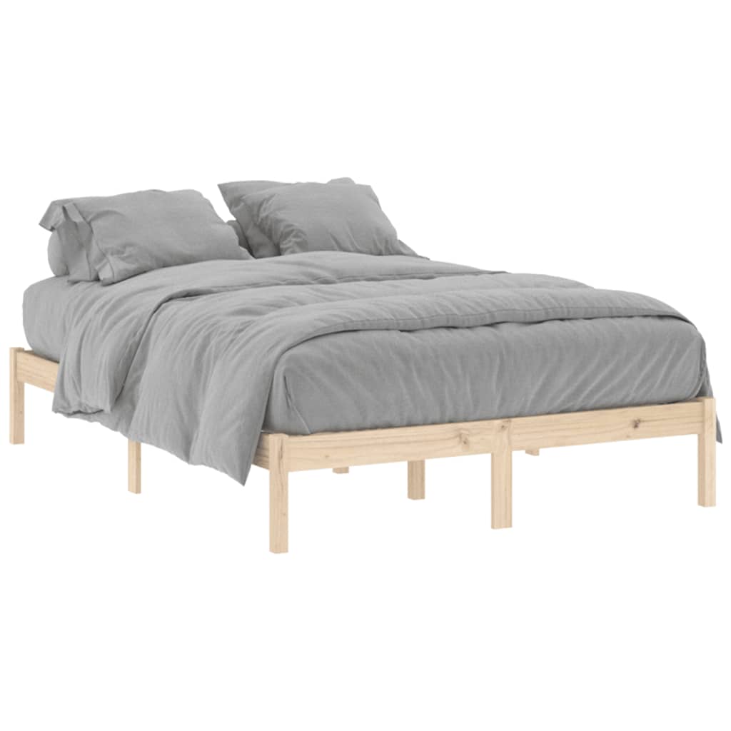 Bed Frame without Mattress 137x190 cm Solid Wood Pine Full - Bargainia.com - 8720287195412 - 822458
