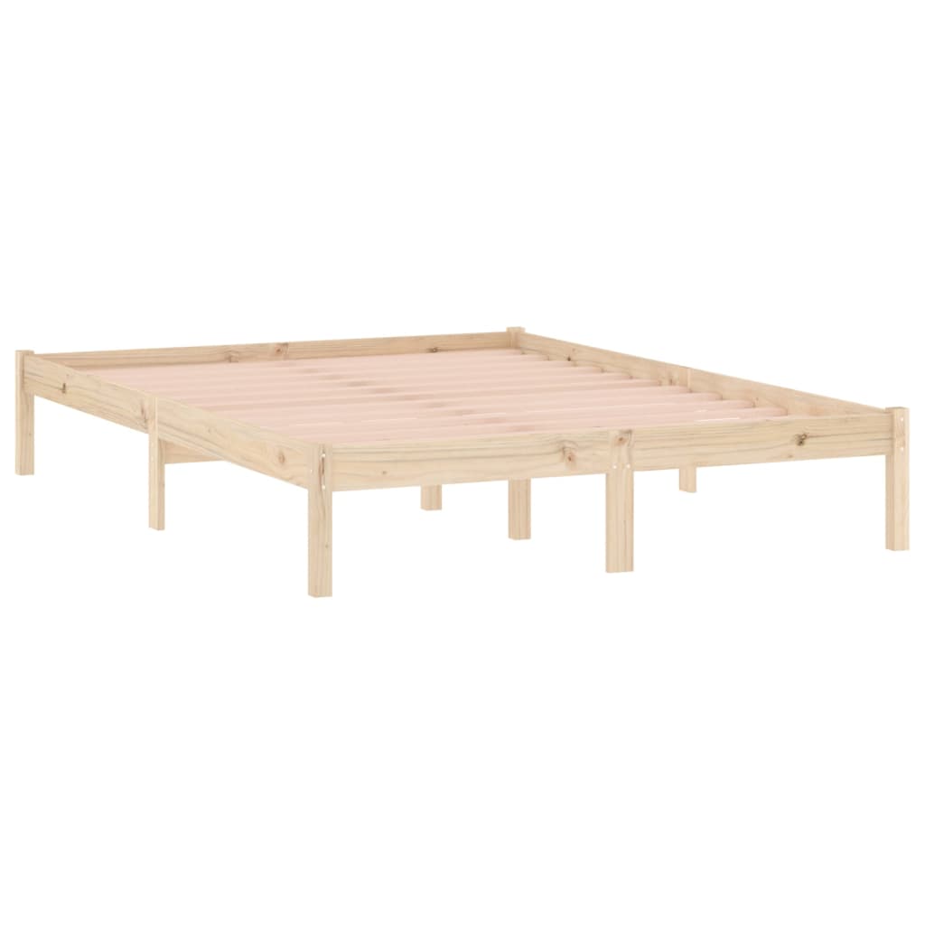 Bed Frame without Mattress 137x190 cm Solid Wood Pine Full - Bargainia.com - 8720287195412 - 822458