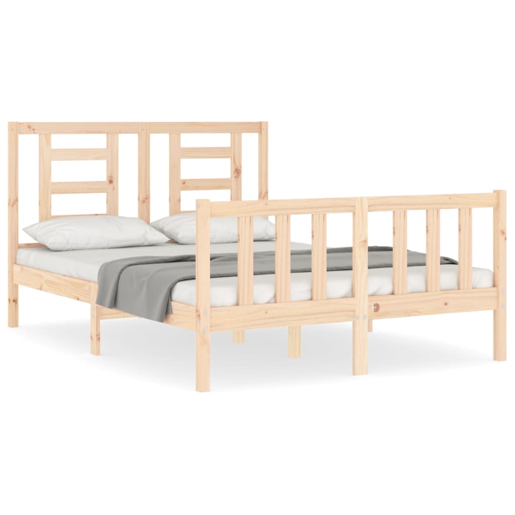 Bed Frame without Mattress 140x190 cm Solid Wood Pine - Bargainia.com - 