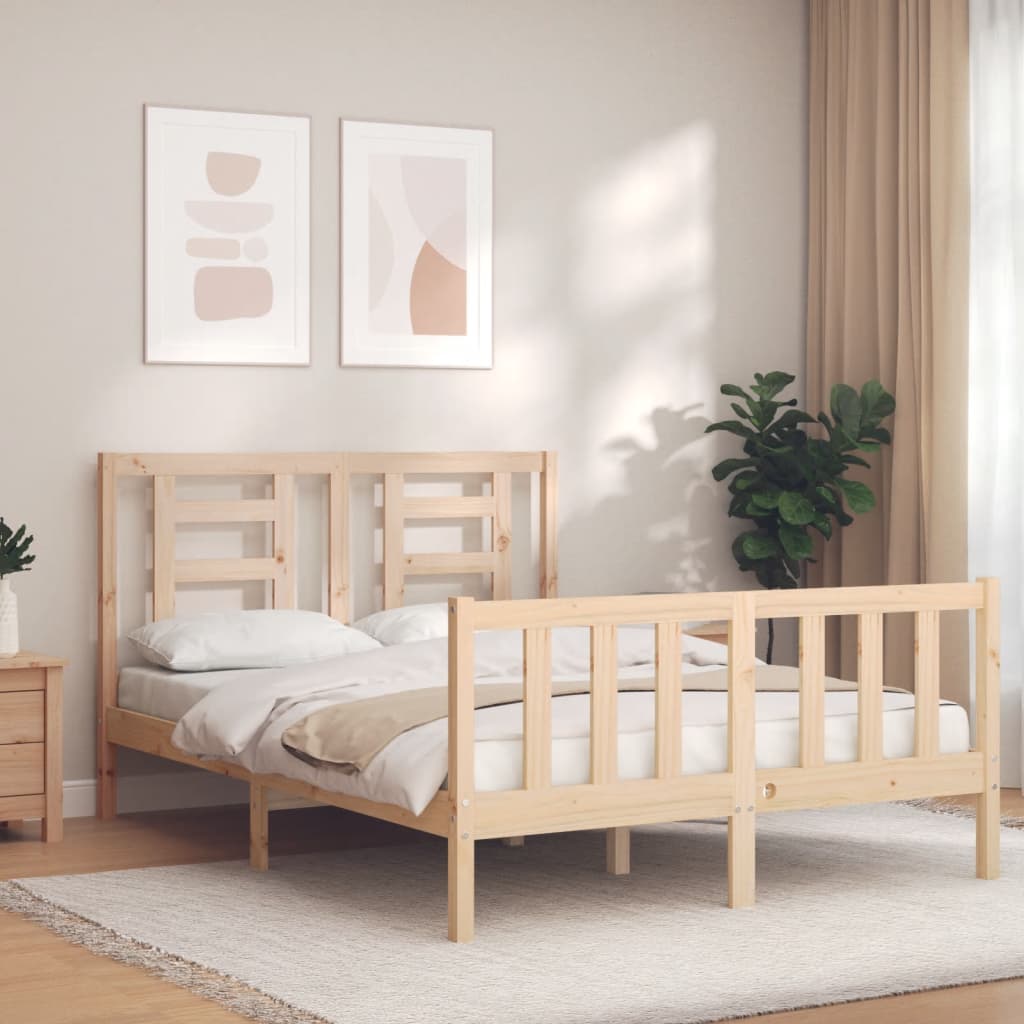 Bed Frame without Mattress 140x190 cm Solid Wood Pine - Bargainia.com - 8720845980313 - 3192861