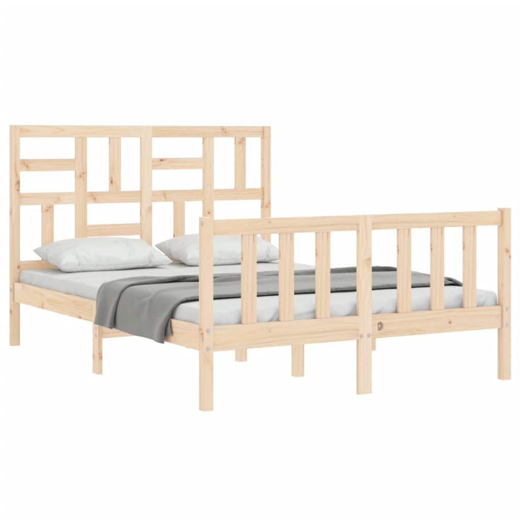 Bed Frame without Mattress 140x190 cm Solid Wood Pine - Bargainia.com - 