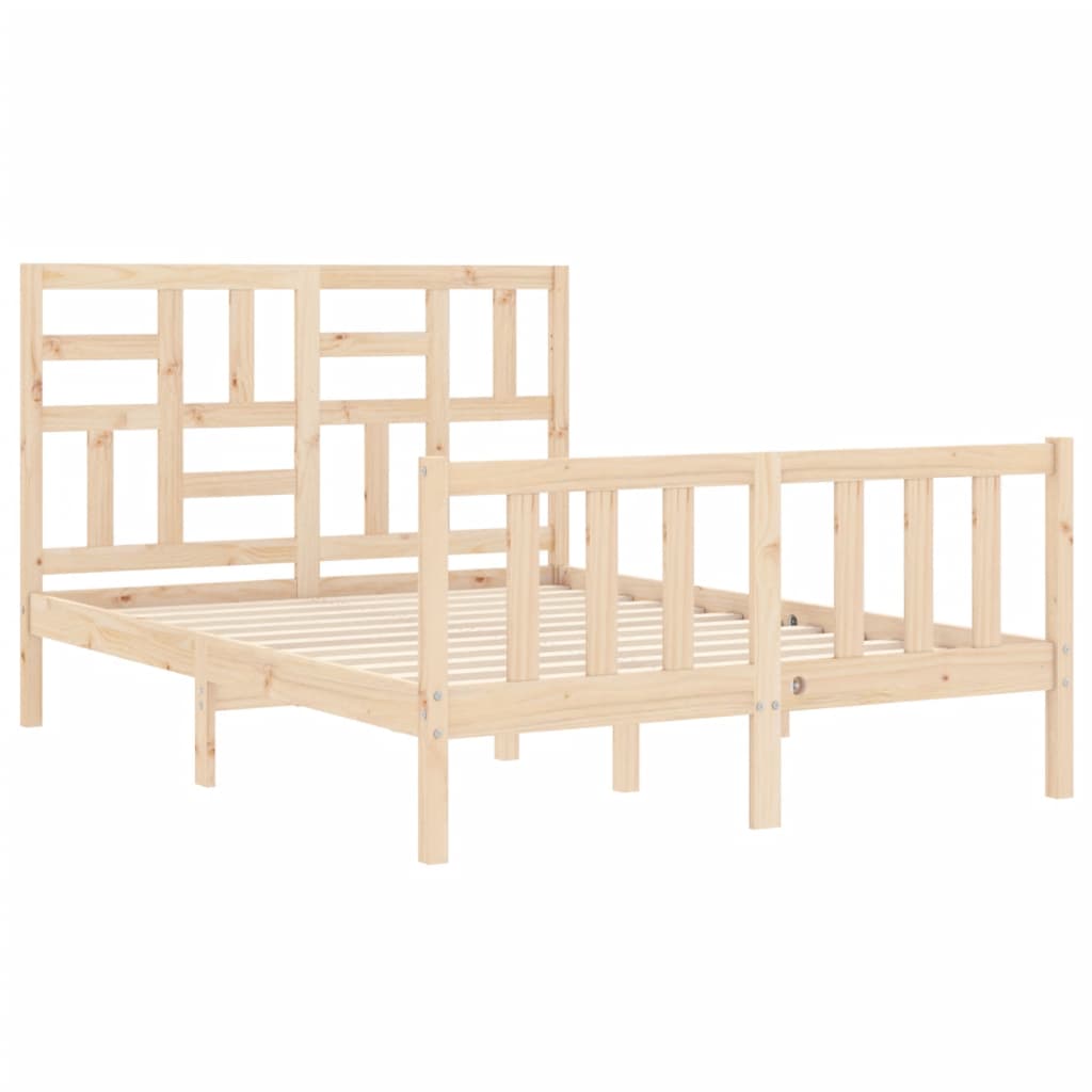 Bed Frame without Mattress 140x190 cm Solid Wood Pine - Bargainia.com - 