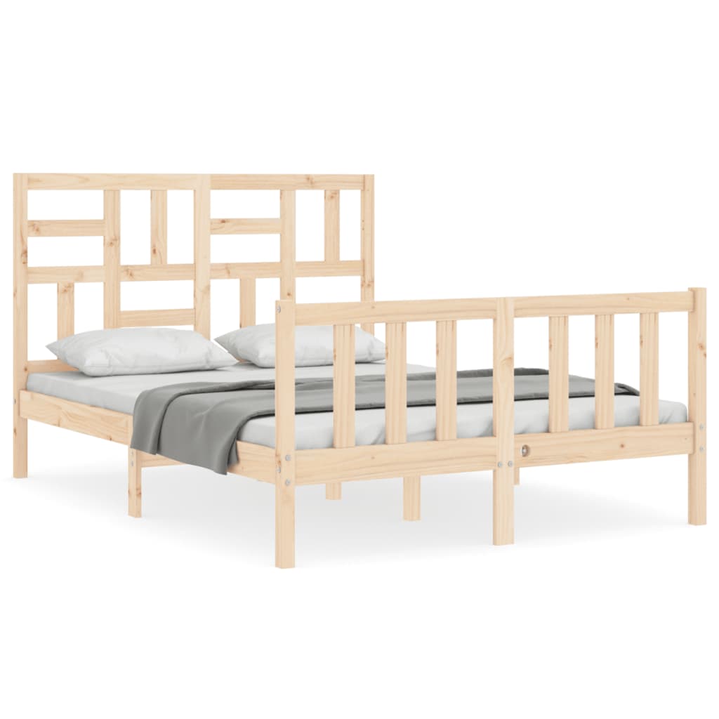 Bed Frame without Mattress 140x190 cm Solid Wood Pine - Bargainia.com - 