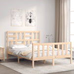 Bed Frame without Mattress 140x190 cm Solid Wood Pine - Bargainia.com - 