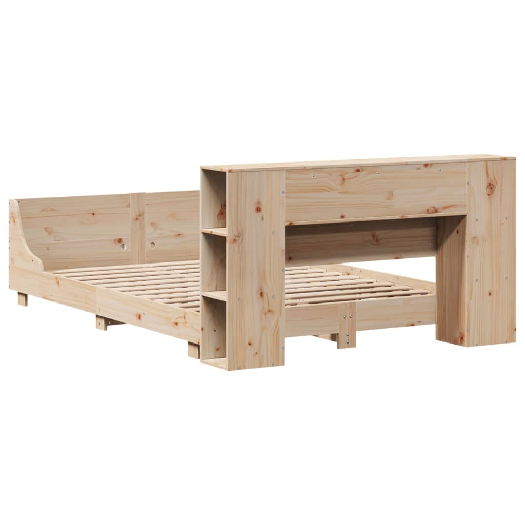 Bed Frame without Mattress 140x190 cm Solid Wood Pine - Bargainia.com - 