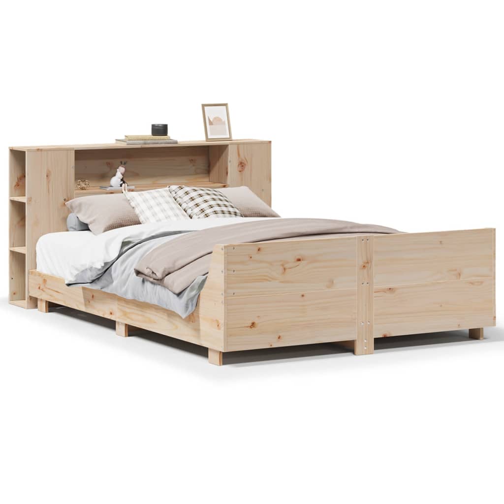 Bed Frame without Mattress 140x190 cm Solid Wood Pine - Bargainia.com - 