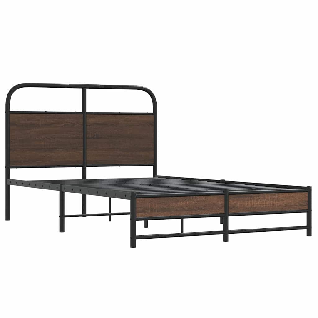 Bed Frame without Mattress 140x200 cm Brown Oak Engineered Wood - Bargainia.com - 8721158565778 - 4100483