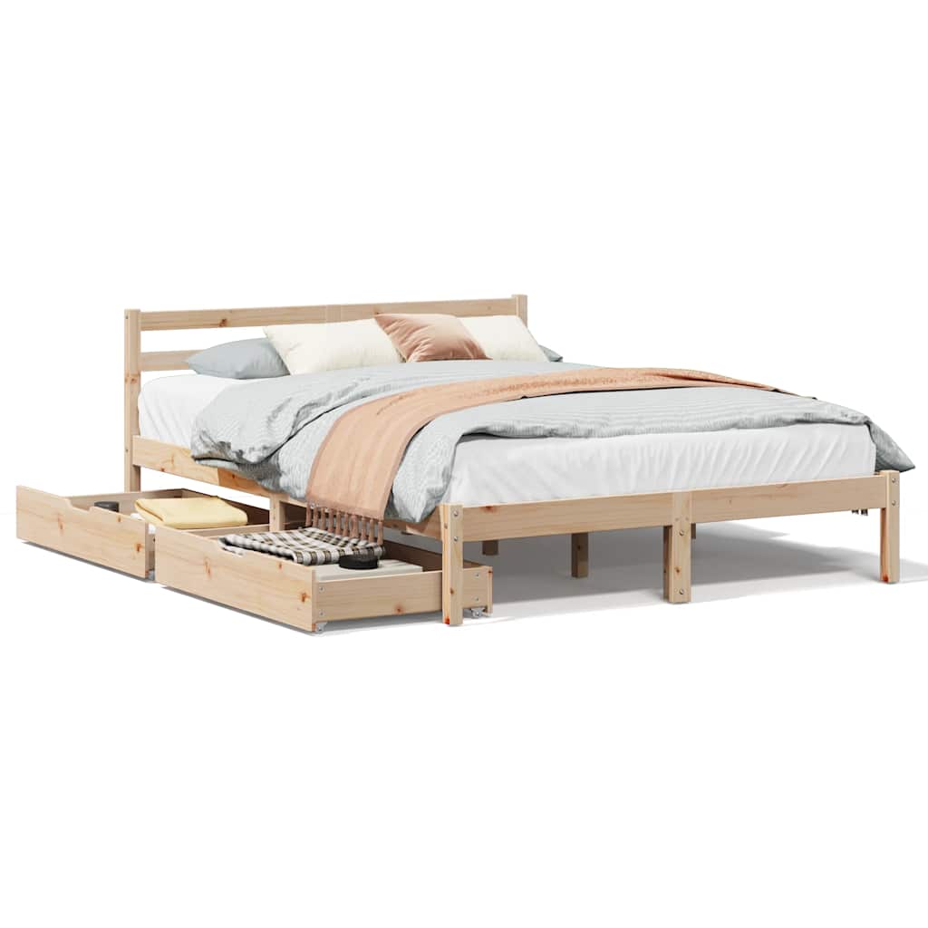 Bed Frame without Mattress 140x200 cm Solid Wood Pine - Bargainia.com - 8721102939297 - 3301540