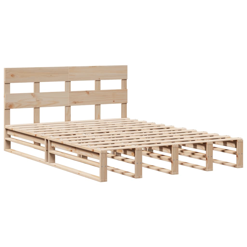 Bed Frame without Mattress 140x200 cm Solid Wood Pine - Bargainia.com - 