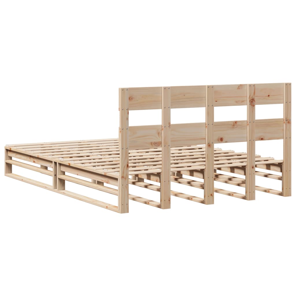 Bed Frame without Mattress 140x200 cm Solid Wood Pine - Bargainia.com - 