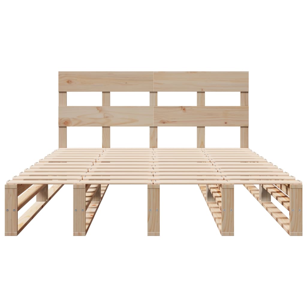 Bed Frame without Mattress 140x200 cm Solid Wood Pine - Bargainia.com - 