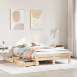 Bed frame without Mattress 150x200 cm King Size Solid Wood Pine - Bargainia.com - 