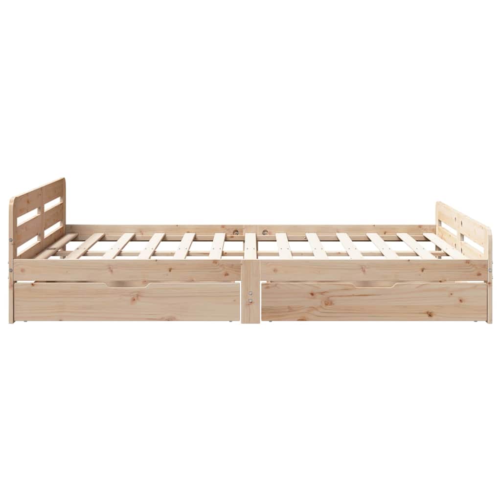 Bed frame without Mattress 150x200 cm King Size Solid Wood Pine - Bargainia.com - 