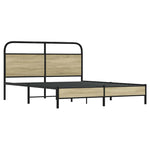 Bed Frame without Mattress 150x200 cm King Size Sonoma Oak Engineered Wood - Bargainia.com - 