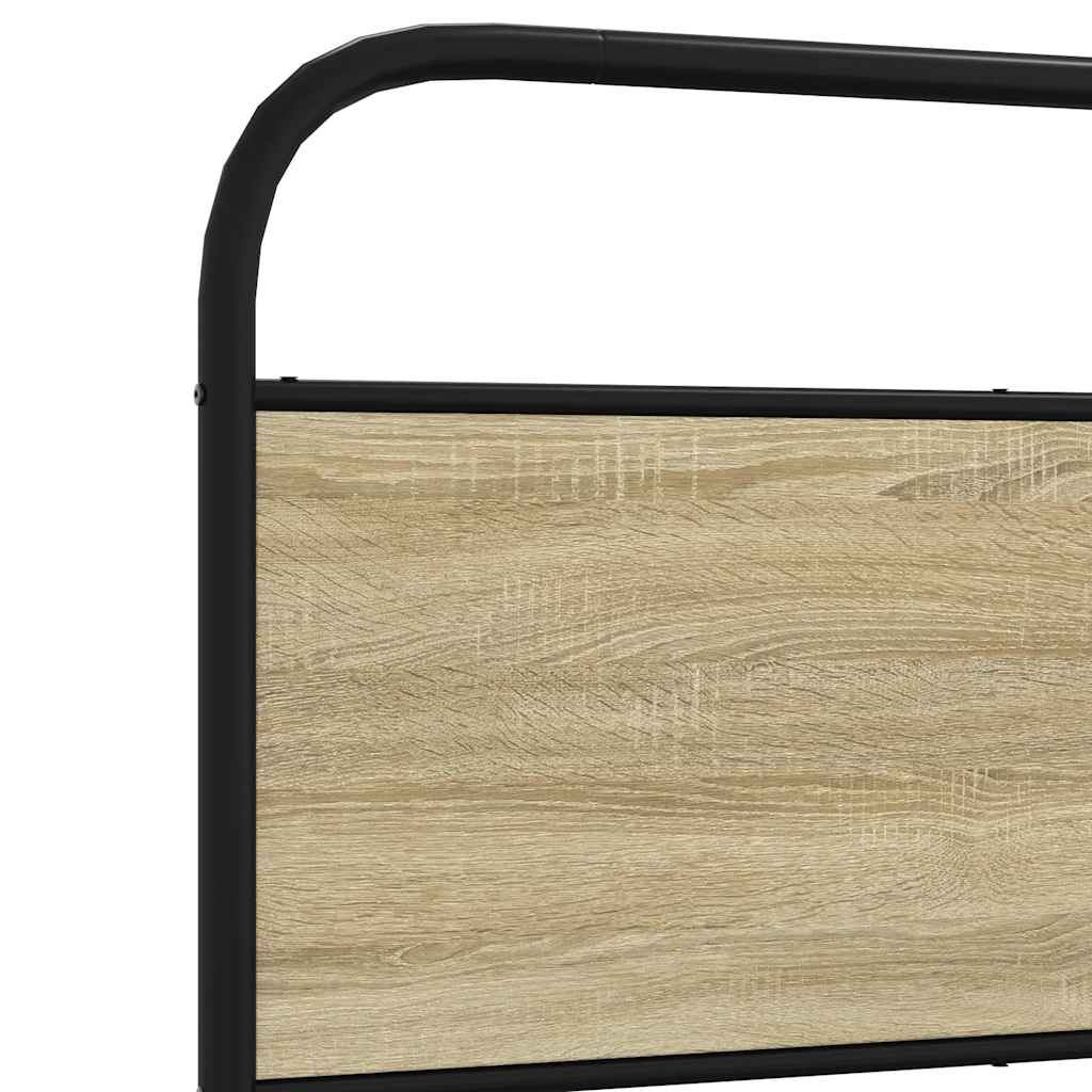 Bed Frame without Mattress 150x200 cm King Size Sonoma Oak Engineered Wood - Bargainia.com - 