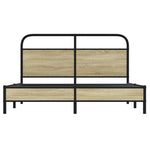 Bed Frame without Mattress 150x200 cm King Size Sonoma Oak Engineered Wood - Bargainia.com - 