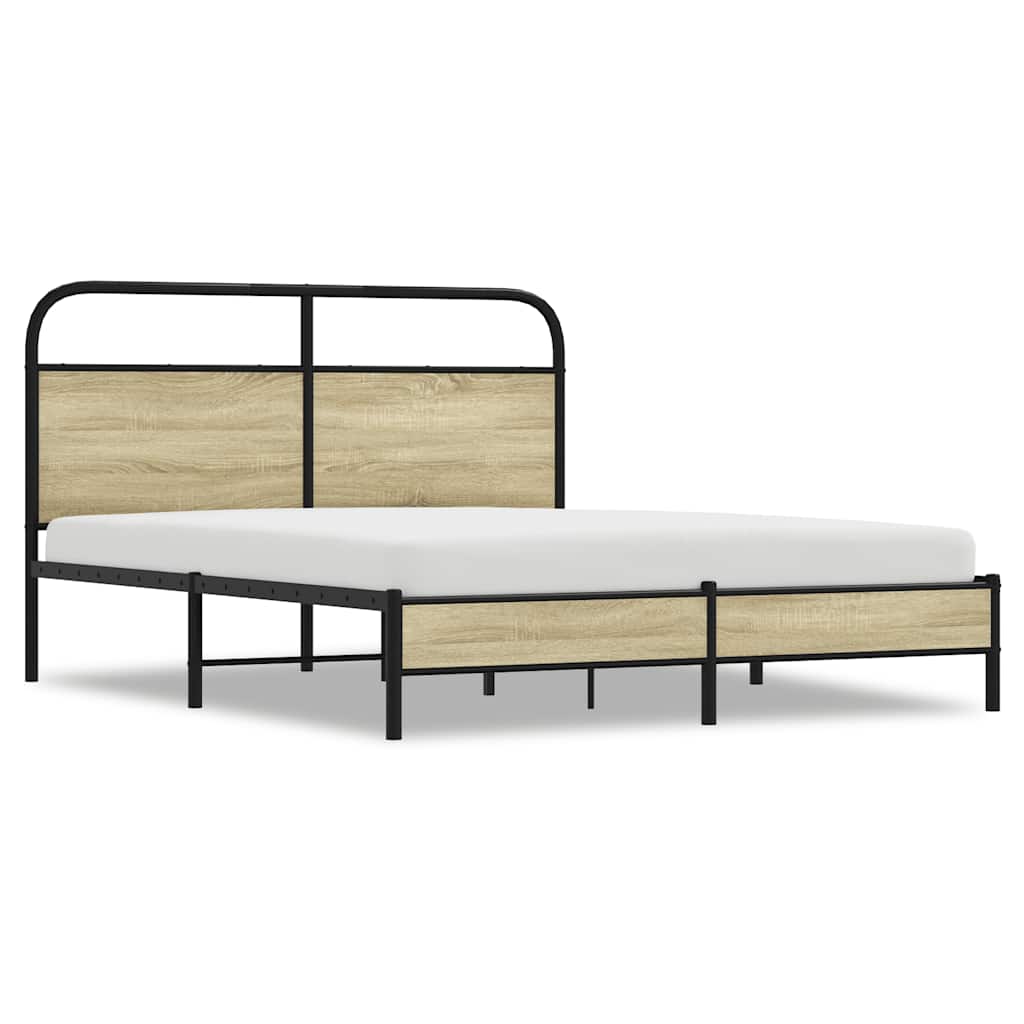Bed Frame without Mattress 150x200 cm King Size Sonoma Oak Engineered Wood - Bargainia.com - 8721158565068 - 4100412