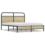Bed Frame without Mattress 150x200 cm King Size Sonoma Oak Engineered Wood - Bargainia.com - 