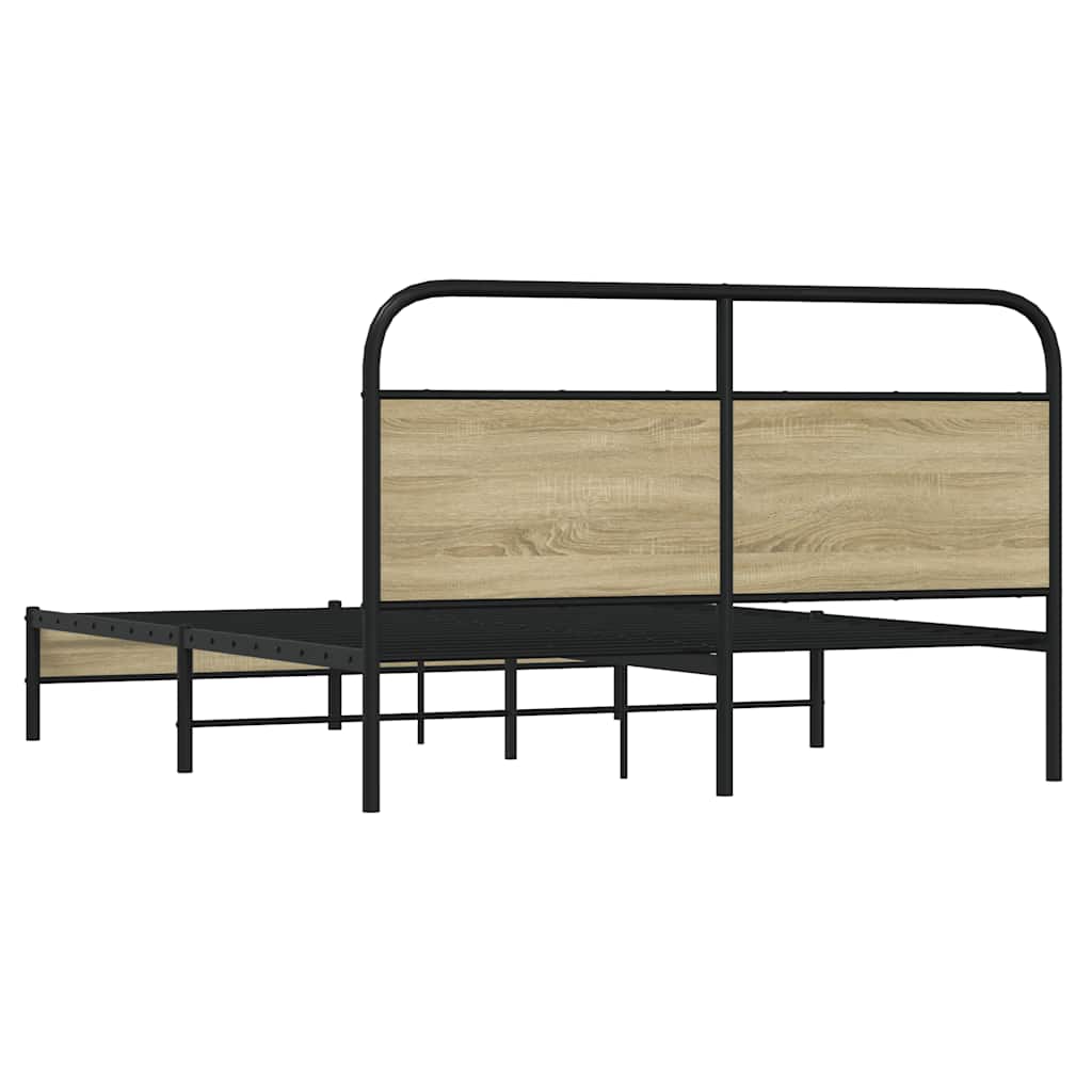 Bed Frame without Mattress 150x200 cm King Size Sonoma Oak Engineered Wood - Bargainia.com - 8721158565068 - 4100412