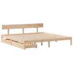 Bed Frame without Mattress 180x200 cm Super King Solid Wood Pine - Bargainia.com - 