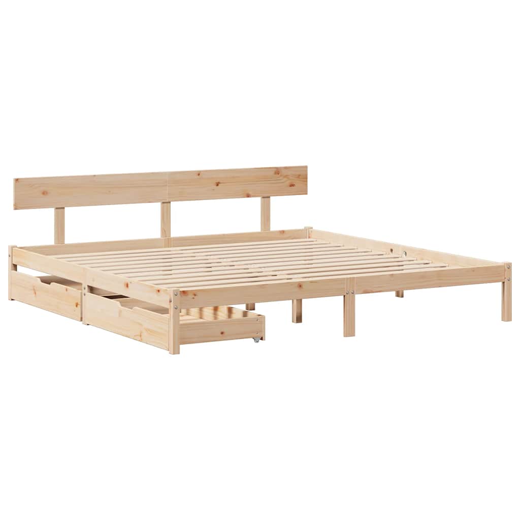 Bed Frame without Mattress 180x200 cm Super King Solid Wood Pine - Bargainia.com - 