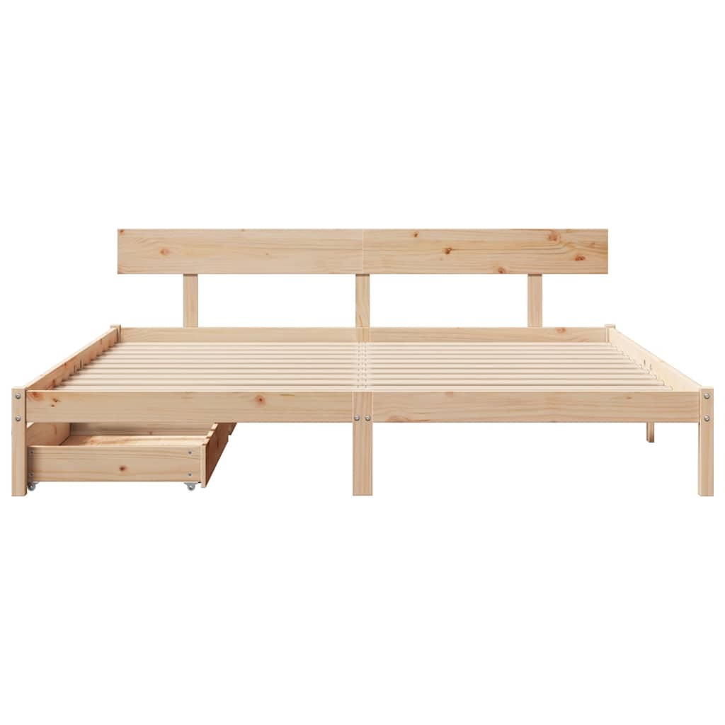 Bed Frame without Mattress 180x200 cm Super King Solid Wood Pine - Bargainia.com - 