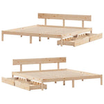 Bed Frame without Mattress 180x200 cm Super King Solid Wood Pine - Bargainia.com - 