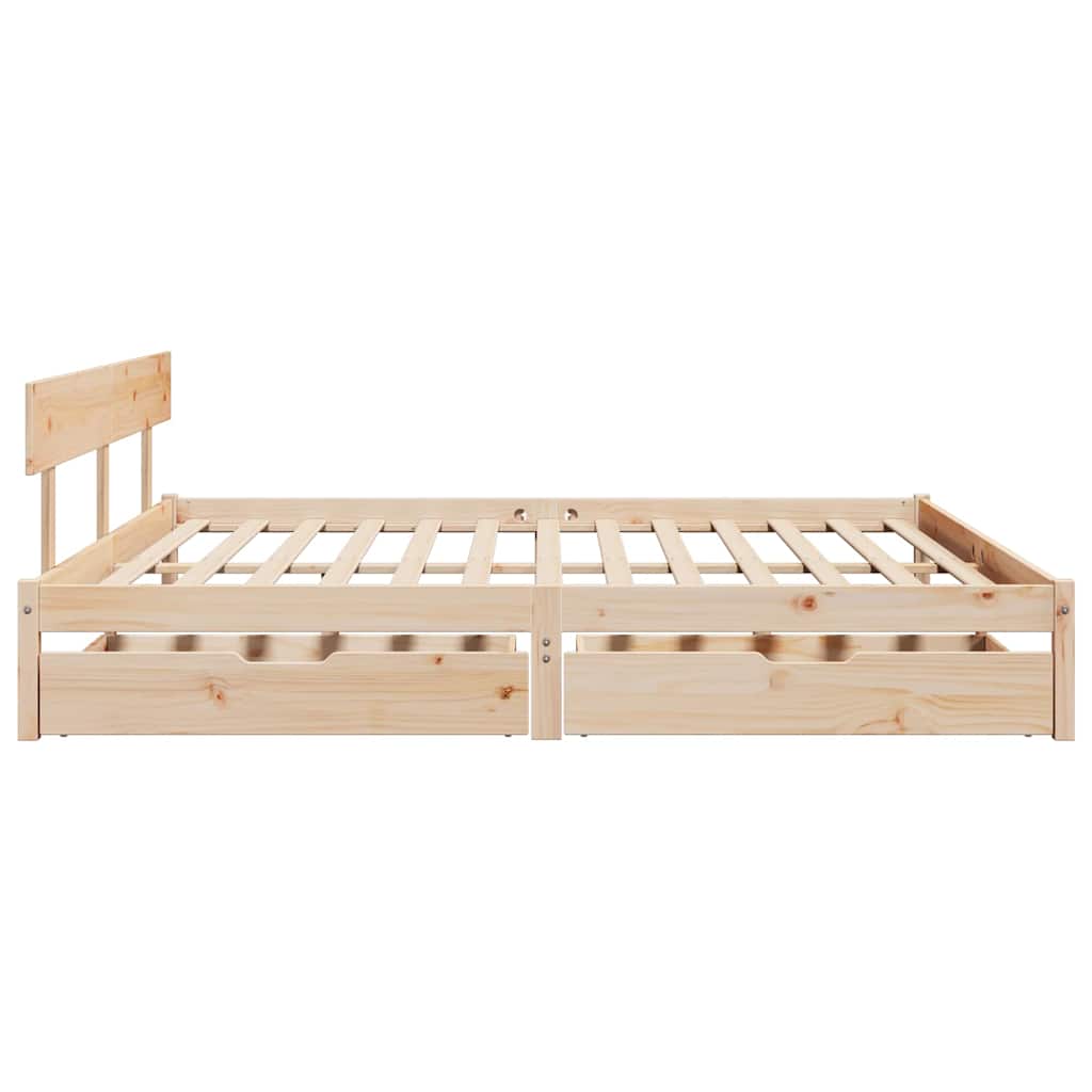Bed Frame without Mattress 180x200 cm Super King Solid Wood Pine - Bargainia.com - 
