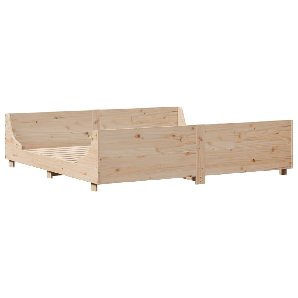 Bed Frame without Mattress 180x200 cm Super King Solid Wood Pine - Bargainia.com - 