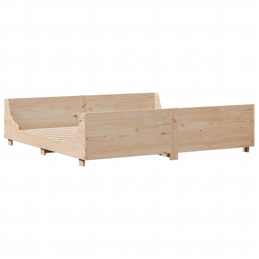 Bed Frame without Mattress 180x200 cm Super King Solid Wood Pine - Bargainia.com - 