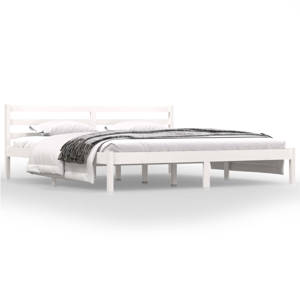 Bed Frame without Mattress 180x200cm White Super King Size - Bargainia.com - 8720286877746 - 810446