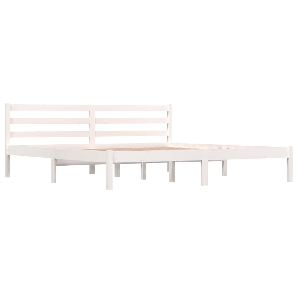 Bed Frame without Mattress 180x200cm White Super King Size - Bargainia.com - 8720286877746 - 810446