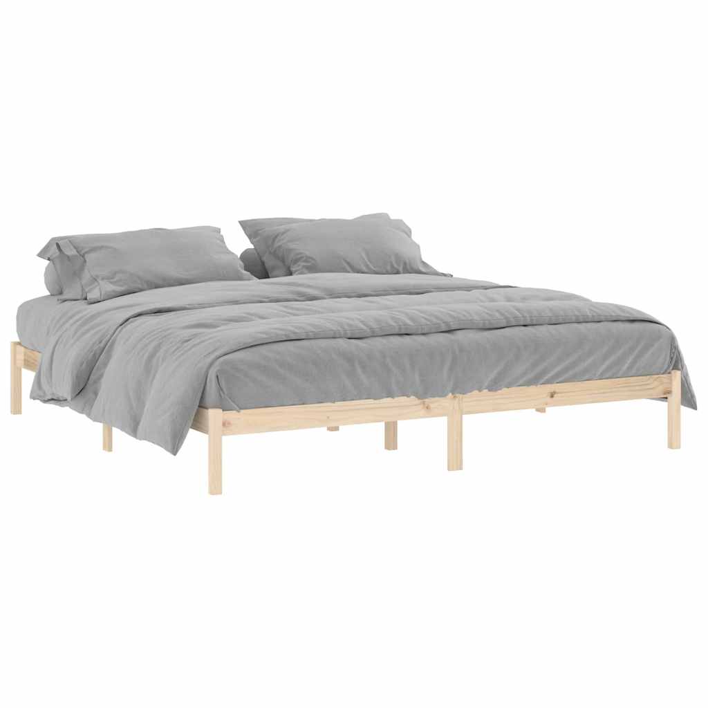 Bed Frame without Mattress 193x203 cm Solid Wood Pine King - Bargainia.com - 8720287195436 - 822460