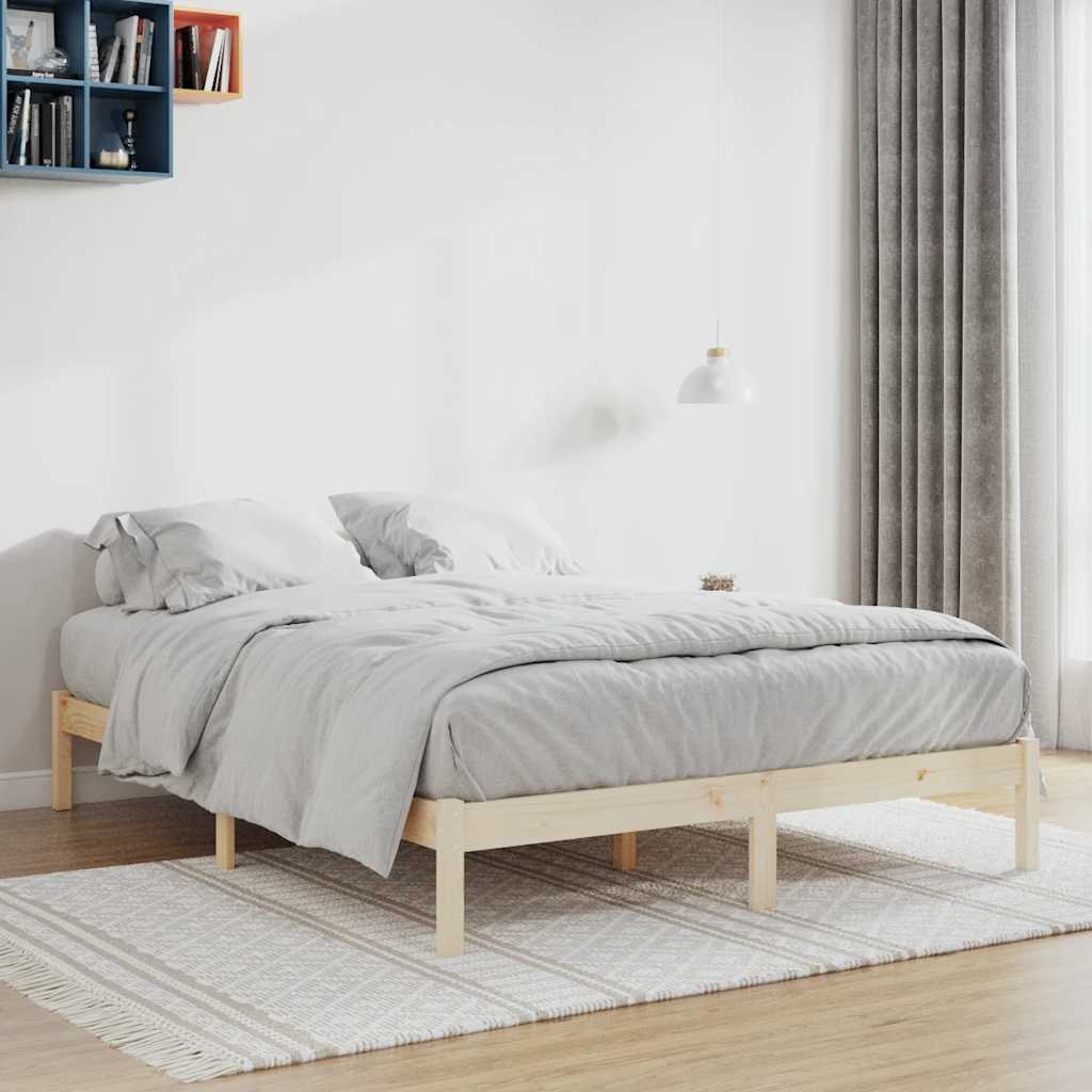 Bed Frame without Mattress 193x203 cm Solid Wood Pine King - Bargainia.com - 8720287195436 - 822460