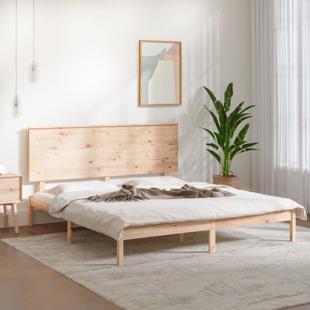 Bed Frame without Mattress 200x200 cm Solid Wood Pine - Bargainia.com - 