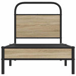 Bed Frame Without Mattress 80x200 cm Smoked Oak Engineered Wood - Bargainia.com - 