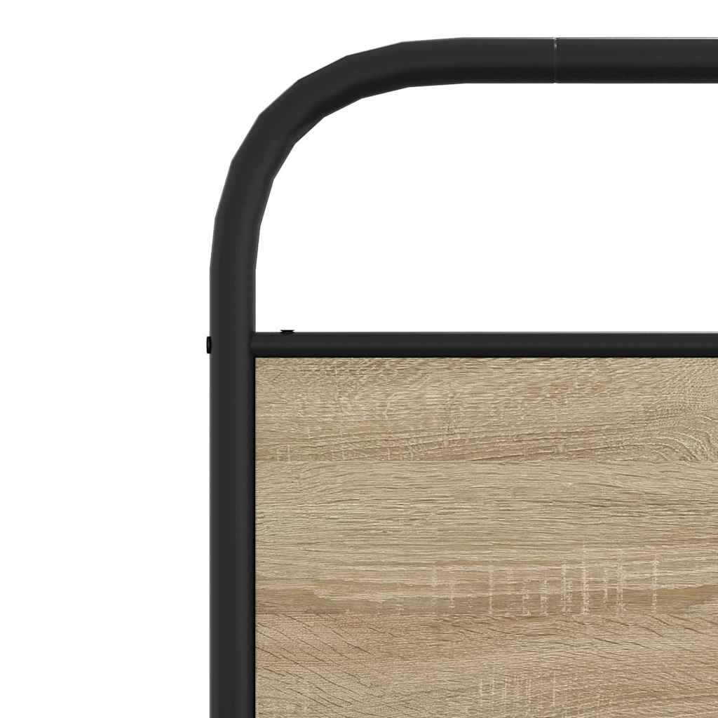 Bed Frame Without Mattress 80x200 cm Smoked Oak Engineered Wood - Bargainia.com - 