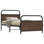 Bed Frame Without Mattress 90x190 cm Single Brown Oak Engineered Wood - Bargainia.com - 