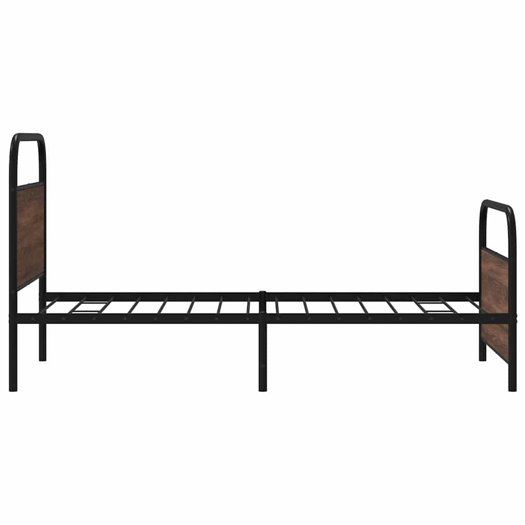Bed Frame Without Mattress 90x190 cm Single Brown Oak Engineered Wood - Bargainia.com - 
