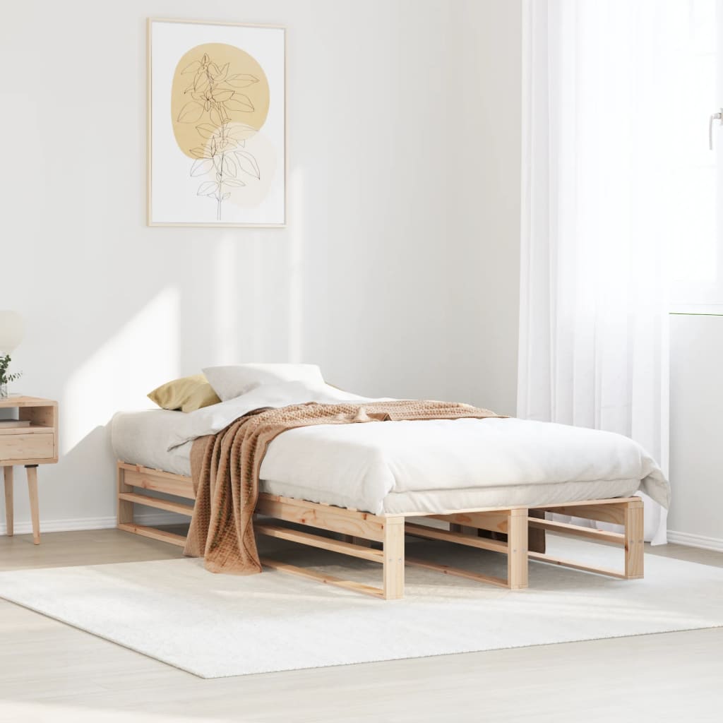 Bed Frame without Mattress 90x190 cm Single Solid Wood Pine - Bargainia.com - 